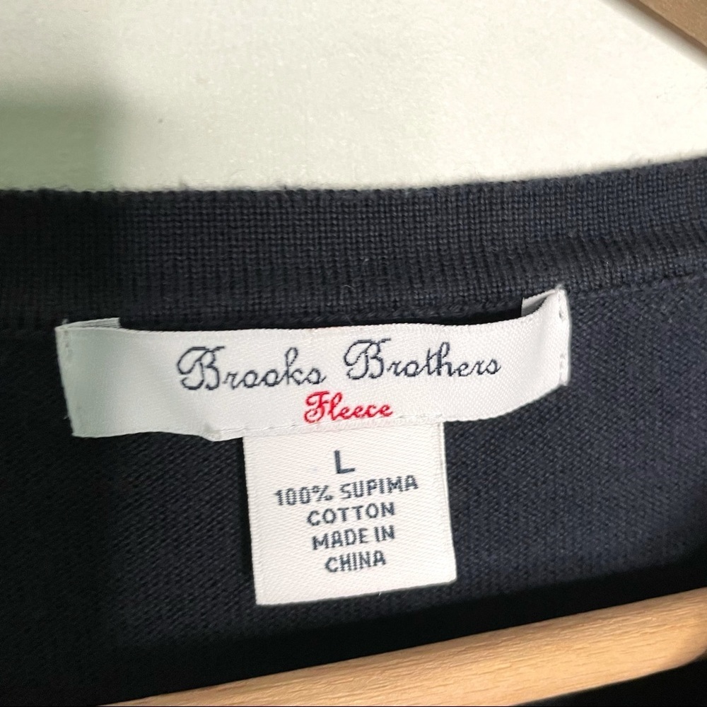 Brooks Brothers Fleece | Navy Striped Sweater - Picture 4 of 5